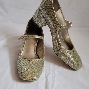 Circus by Sam Edelman Gold Glitter Low Heels 7.5 M